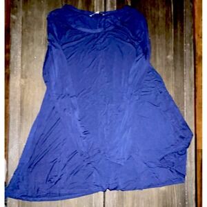 Emma's Closet Women's Navy Blue Long Sleeve A-Line Scoop Neck Dress Size S